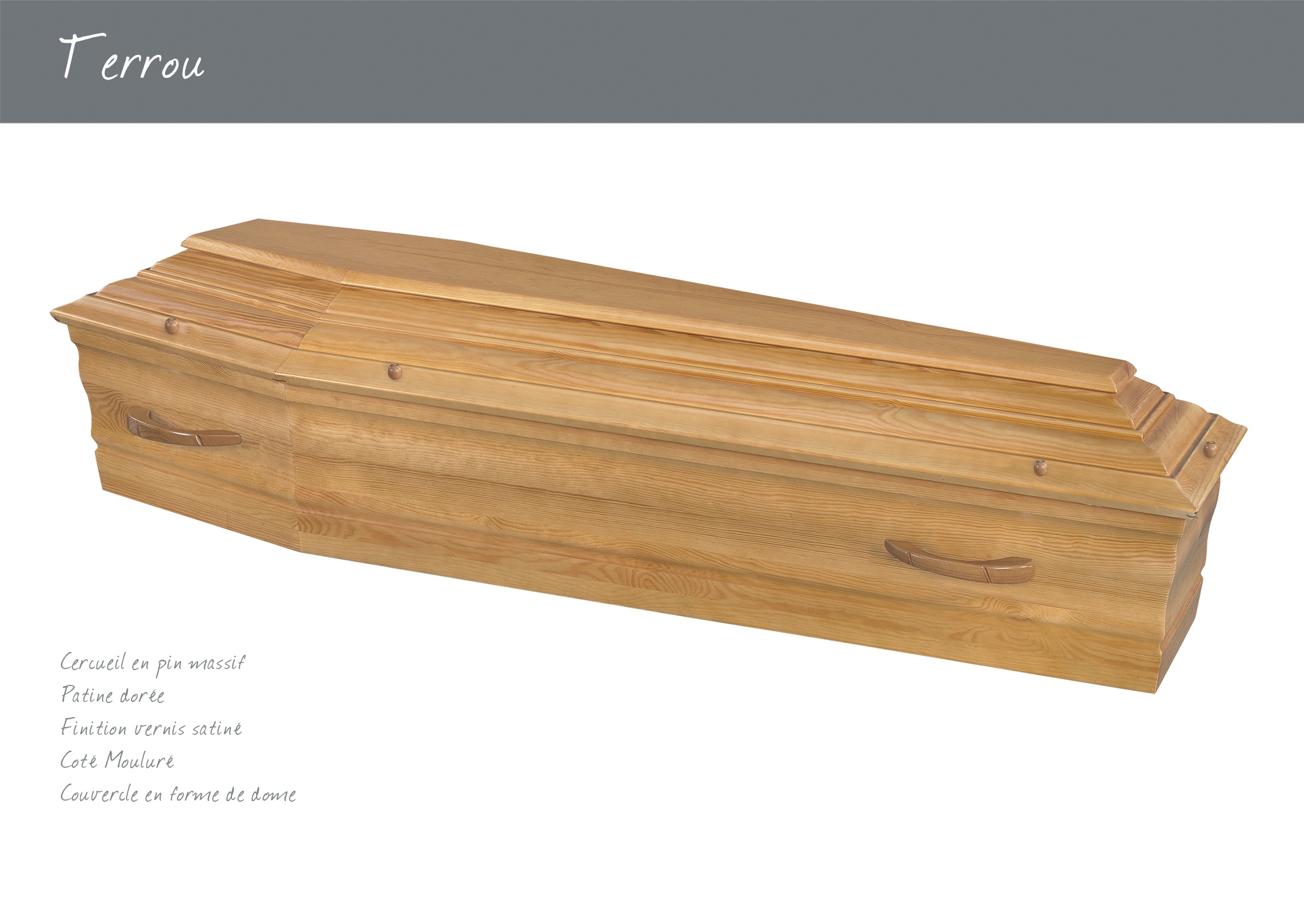 Cercueil Terrou, pin massif, 1260€